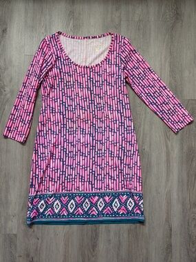 Lilly Pulitzer Pink & Navy Geometric Mini Dress